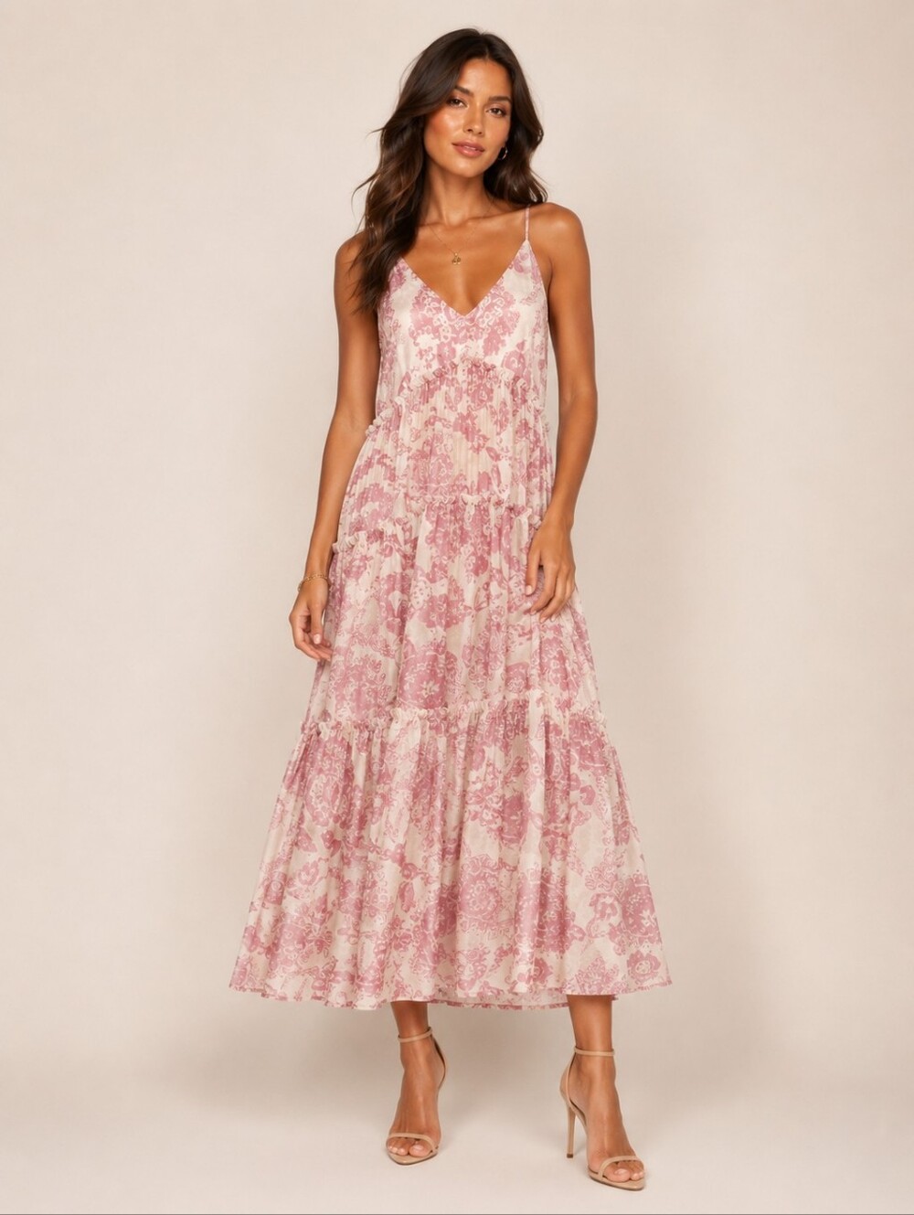 Free People Julianna Printed Flowy Maxi Dress Size L